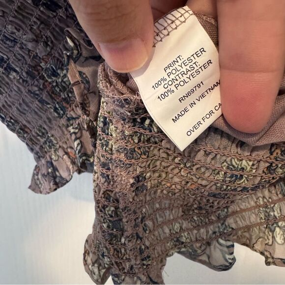 Fig & Flower Boho Floral Smocked Tiered Ruffle 2 Piece Skirt Set Women’s Size PM - Picture 13 of 13